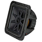 A rugged black Kicker Solo-Baric L7S122/L7S124 12 square subwoofer with bold S logo, shown angled against a white background.