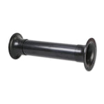 The Masori Aeroport 3-teilig 7cm is a black cylindrical port with flared ends and bolt holes, suitable for use as a connector or adapter in various applications.