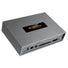 El Musway DSP68 es un dispositivo de audio rectangular con acabado de metal cepillado, logotipo en la parte superior, DSP de 8 canales y puertos de control de PC/App frontales.