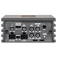 Le panneau arrière du Musway NX700.3, un amplificateur à 3 canaux doté de boutons de réglage et de ports, intègre la technologie « Interference Free » pour un son clair et puissant.