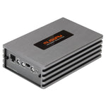 Le Musway NX275.2 est un amplificateur compact à deux canaux, de couleur argentée, rehaussé de touches noires et doté de boutons de commande sur un côté.