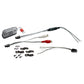 Kit de câblage audio pour voiture Musway NX275.2 comprenant des connecteurs, des vis, des supports de fixation, un fusible en ligne et des câbles RCA, présenté sur fond blanc.