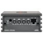 Vista frontale del Musway NX600.1: amplificatore mono digitale in classe D dotato di manopole di controllo, porte di ingresso e spie luminose.
