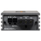 Sulla parte frontale del Musway NX700.3 sono visibili le uscite per gli altoparlanti, i collegamenti di alimentazione, il logo “Quick Connect” e la tecnologia “Interference Free Tech” per un suono cristallino.