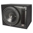 Il Rockford Fosgate Punch P3-1X12 è un subwoofer nero da 12 in una cassa rettangolare con un altoparlante rotondo, una presa daria esagonale e una potenza di 600 W RMS.