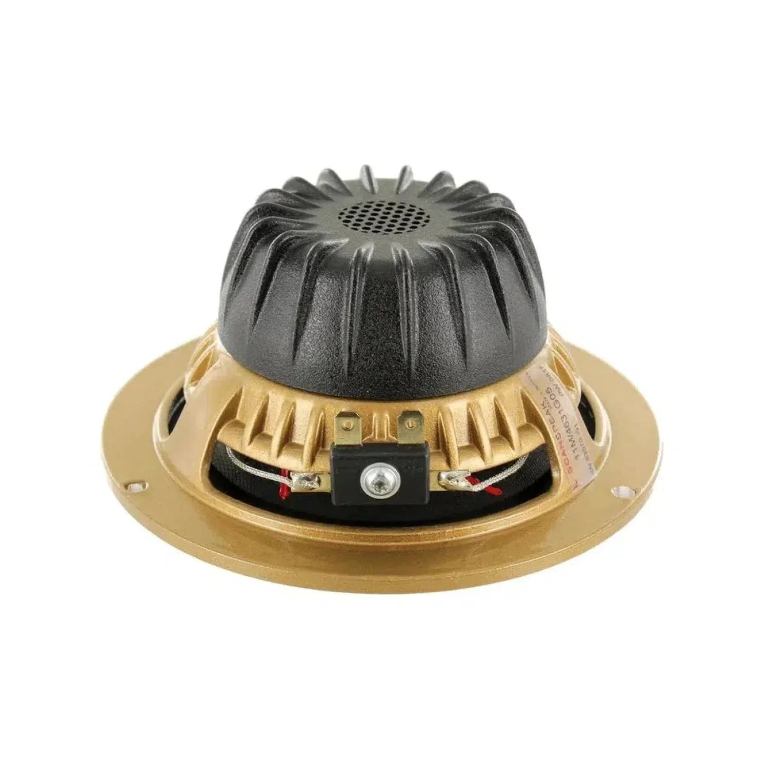 Lo Scanspeak Automotive Gold 11M/4631G05 è un midrange da 4 di colore oro e nero con magneti Neodym, terminali e fori di montaggio sul telaio rotondo.