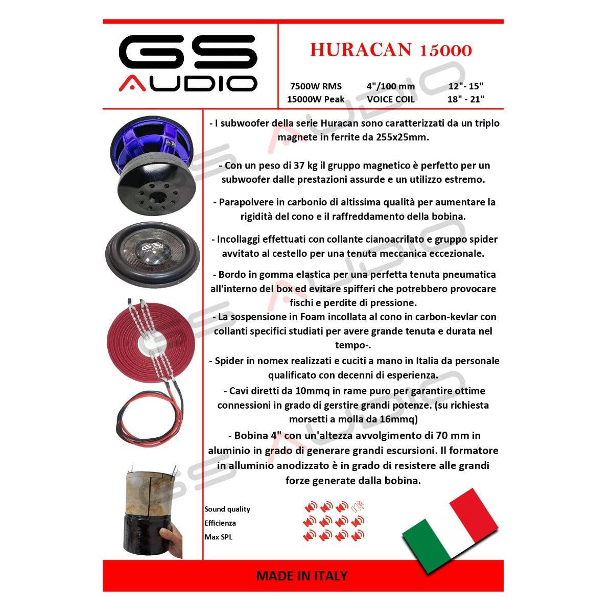 GS Audio-Huracan 15000 18"-18" (46cm) Subwoofer-Masori.de