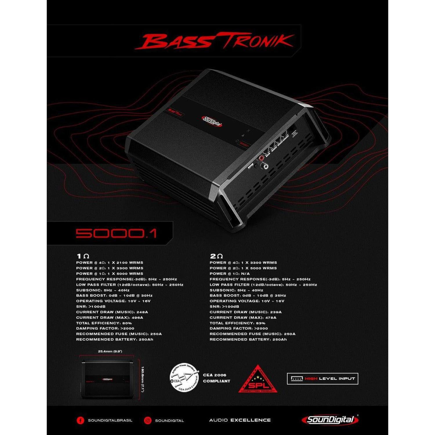 Soundigital-5000.1-1 BassTronik-1-Kanal Verstärker-masori-kaufen