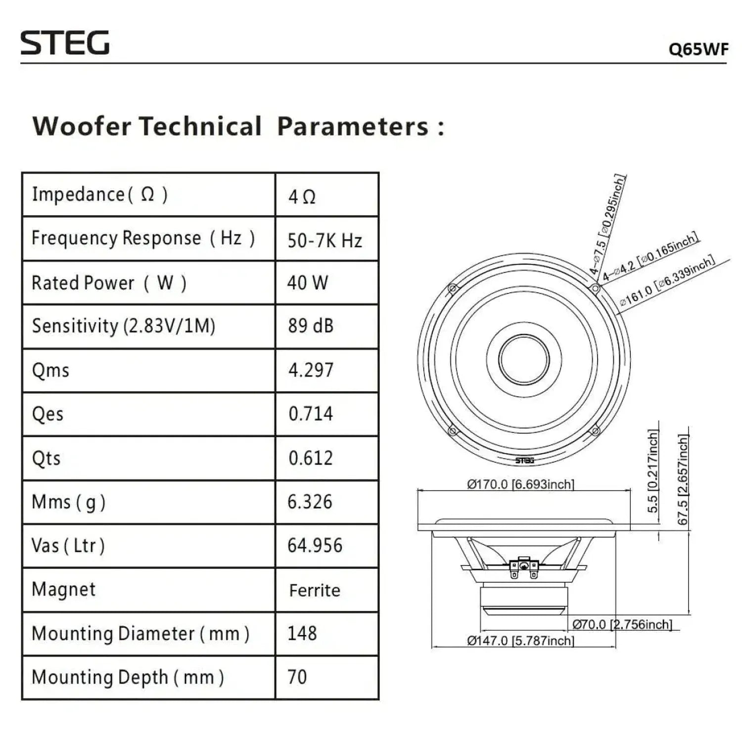 Steg-Q65WF-6.5" (16,5cm) Tiefmitteltöner-masori-kaufen