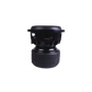 A black Sundown Audio X-Series X-10 v.4 10-inch subwoofer is shown from the side, highlighting its cone, basket, and large magnet against a plain white background.