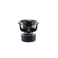 Un grande subwoofer Sundown Audio Zv7 18 di colore nero con telaio in metallo a vista e parti visibili, mostrato su uno sfondo bianco.
