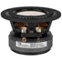 A close-up of the Tang Band W3-2141 midrange shows its coil, terminals, serial label, and 8-ohm impedance.