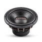 Un subwoofer Vibe Blackdeath 12v3 de 12 pouces, avec linscription « BLACKDEATH » en rouge et blanc sur la membrane, bobine mobile en cuivre sans oxygène OFC, vu de dessus sur un fond blanc.