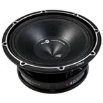 Il Vibe Audio Blackdeath BDPRO 8M-V9 è un altoparlante per mediobassi da 8 pollici con cono nero, bordo in metallo e impedenza di 4 ohm.