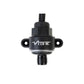 Close-up of a black Critical Link CLBC-V7 sensor by Vibe Audio, featuring two mounting holes and cable, designed for use with the Vibe Audio Inline RCA-Controller on a white background.