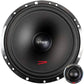 The Vibe Audio CVEN62C-V4 is a large round car subwoofer with a black cone, silver rim, red arrow, SQ-Chassis design, and 5 Zoll Lautsprecherset.