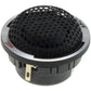 Close-up of a Vibe Audio CVEN62C-V4 round black tweeter with honeycomb mesh grille and metallic accents, part of the 5 Zoll Lautsprecherset High-End-SQ-Chassis.