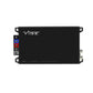 Rectangular black Vibe Audio Powerbox 400.1M-V7 car amplifier with logo, connector ports left, and RCA inputs right.