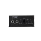 Front view of a Vibe Audio Powerbox 400.1M-V7 control panel featuring input jacks, gain knob, bass remote port, bass boost switch, and LPF switch.