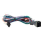 Un manojo enrollado de cables multicolores con conectores negros, diseñado para el Vibe Audio Powerbox 65.4M-V7 4-Kanal Verstärker, asegurado con bridas.
