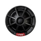 Un diffusore rotondo nero Vibe Audio Slick 1-V7 con griglia protettiva ed etichetta rossa VIBE, perfetto come Ersatz für Werkslautsprecher.