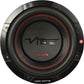 The Vibe Audio Slick 10D2-V0 is a black 10-inch subwoofer with red stitching, Vibe logo center, and 1500W for kraftvolle Tieftonwiedergabe.