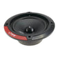 Altoparlante per auto Vibe Audio Slick 5C-V7, rotondo, nero e rosso, con cono centrale, mostrato ad angolo su sfondo bianco.
