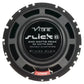 Round black Vibe Audio Slick 6-V7 6.5 coaxial car speaker, 240W Peak/80W RMS, British Audio, top view with connectors at bottom.