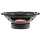 Side view of a Vibe Audio Slick 6-V7 black Lautsprecher with red label, visible metal frame, cone, magnet, and connecting terminals.