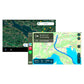 Two Zenec Z-N1000 GPS screens: one with Wireless Apple CarPlay, the other showing map directions and travel info in German.
