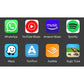 A grid of eight app icons appears on a dark background, ideal for Zenec Z-N1000 Auto Radio users with DAB+ Twin-Tuner or Wireless Apple CarPlay.