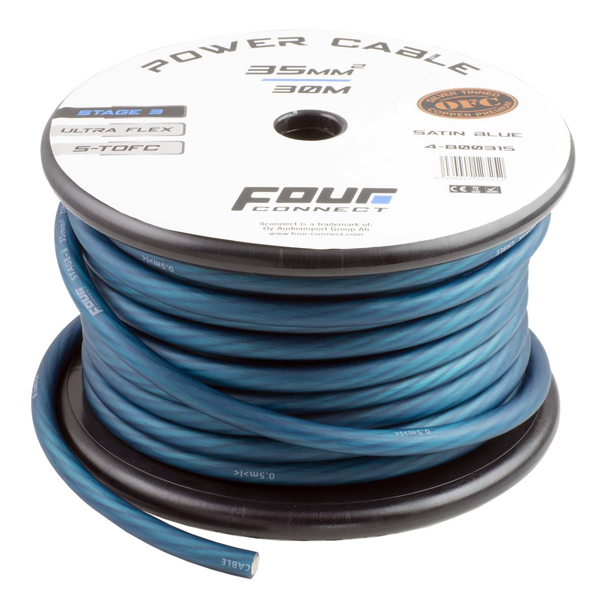 Four Connect-Stage3 35mm² S-TOFC Ultra-Flex 30m-35mm² power cable-Masori.de