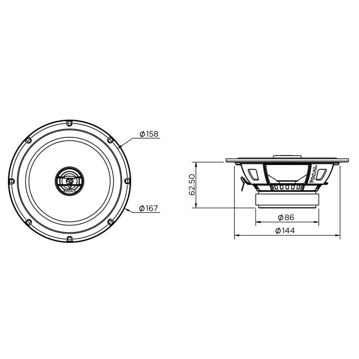 Focal-Auditor ACX165-6.5" (16,5cm) Coaxial-Loudspeaker-Masori.de