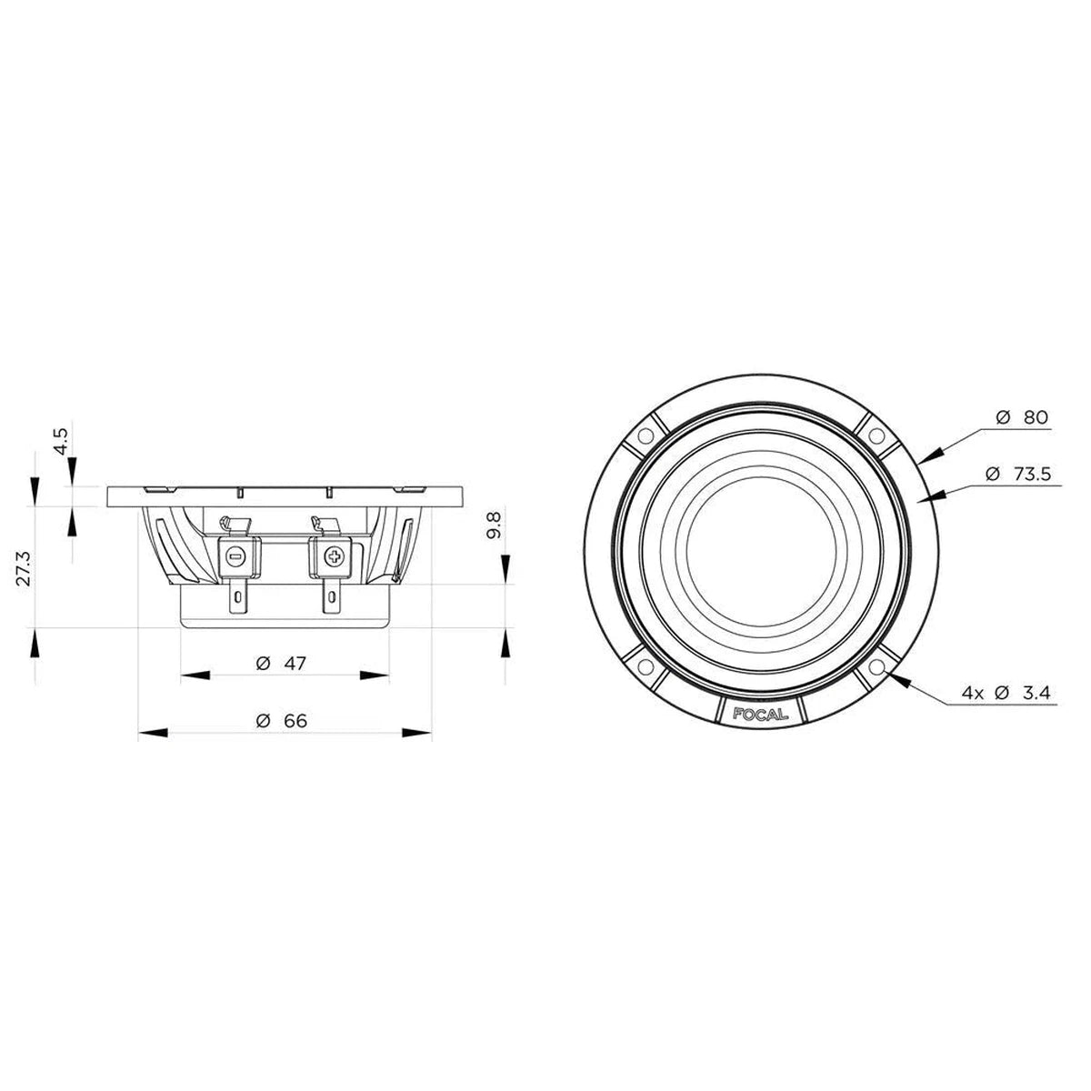 Focal-K2 Power M 3KM-3" (8cm) midrange driver-Masori.de