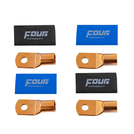 Four Connect-Stage3 20-100mm² copper ring M8 cable lug-Masori.co.uk