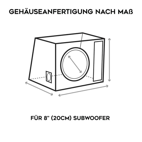 Masori 8" (20cm) subwoofer enclosures - Custom-made 8" (20cm) subwoofer enclosures-Masori.de