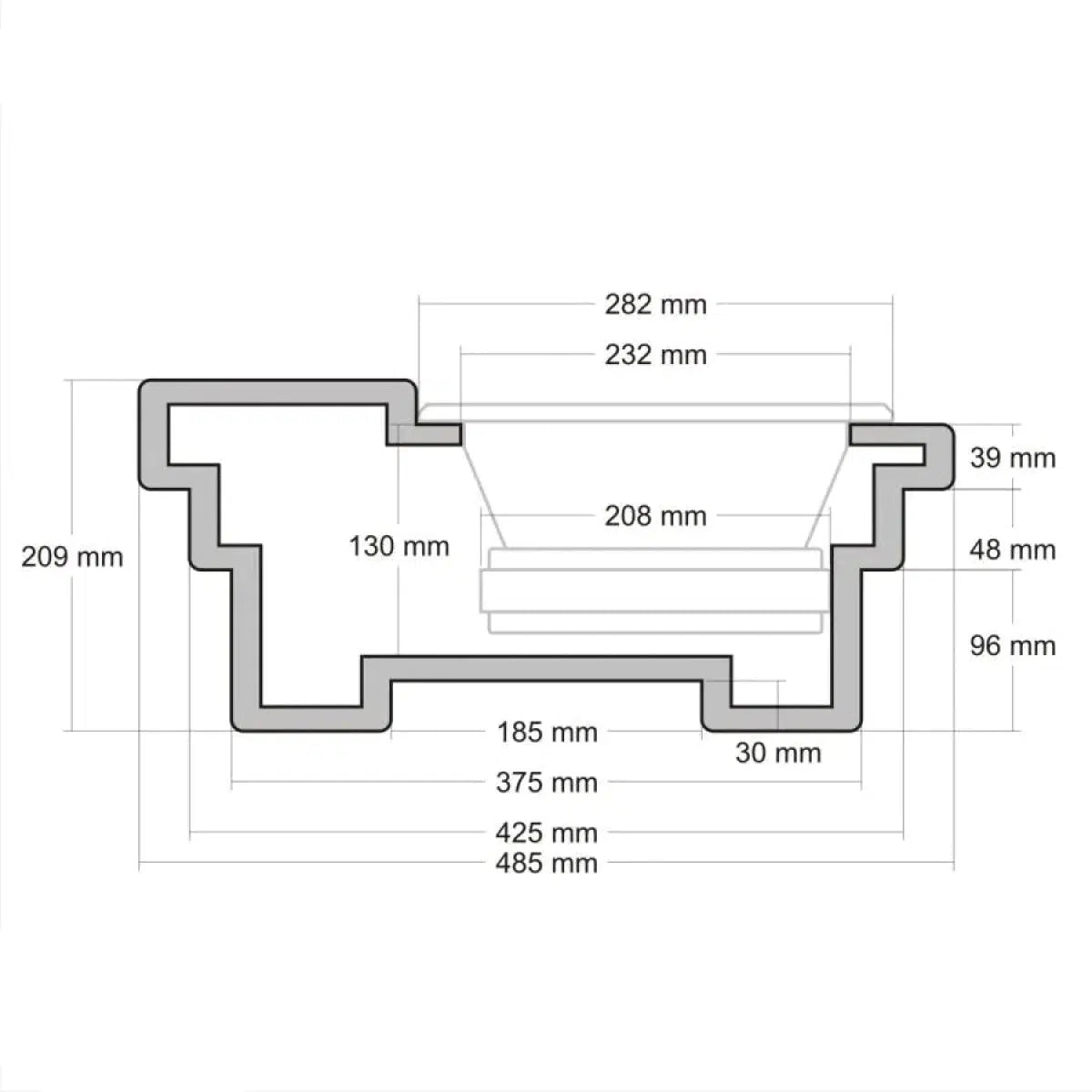 Masori-G10-15RRM-IN-TYP2-10" (25cm) subwoofer enclosure-Masori.de