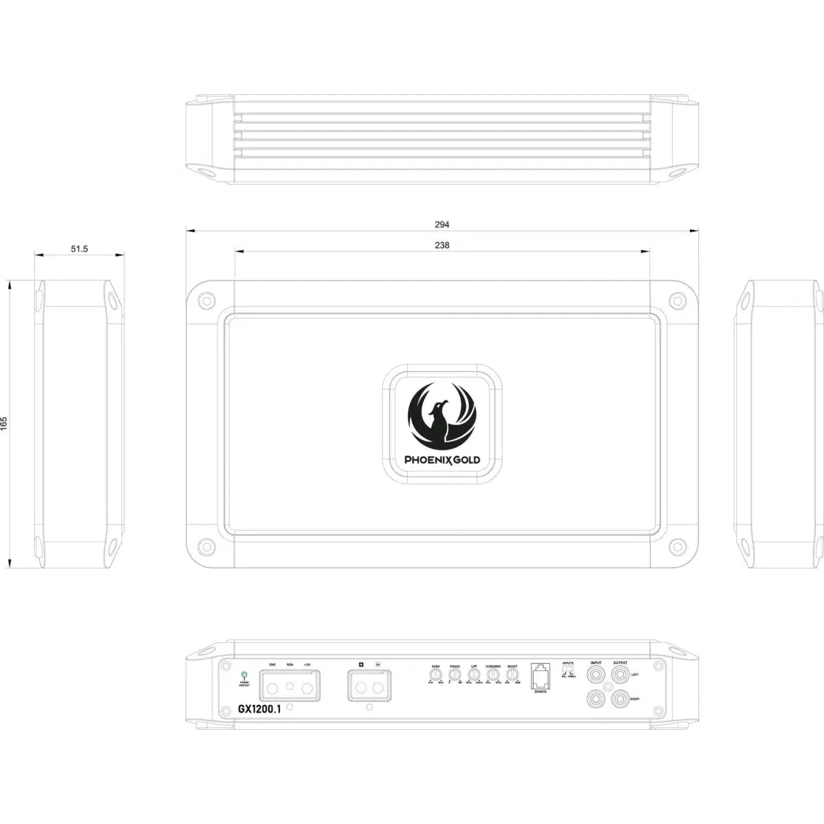 Phoenix Gold-GX1200.1-1-Channel Amplifier-Masori.de