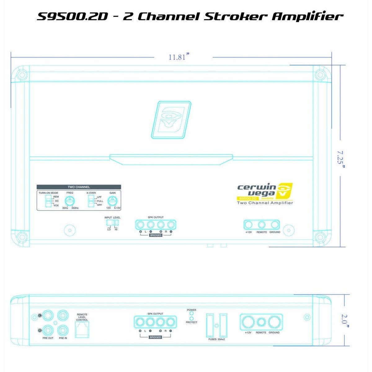 Cerwin Vega-Stroker S9500.2D-2-Channel Amplifier-Masori.de