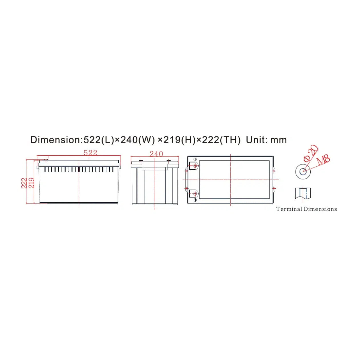 Ultimatron-JPC-12-200 200Ah - AGM-AGM Batterie-Masori.de