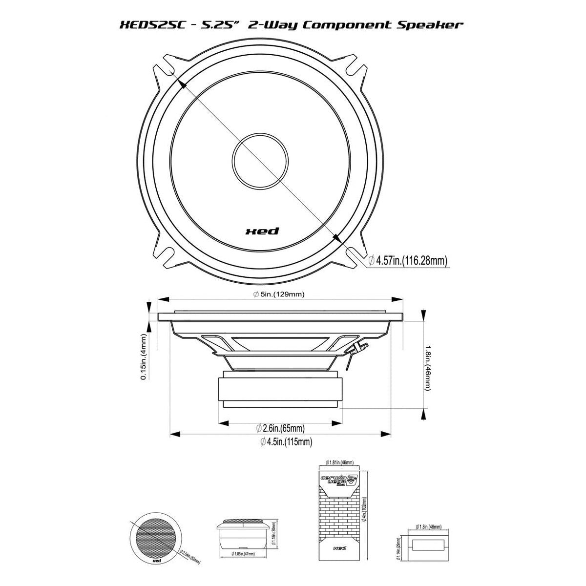 Cerwin Vega-XED Series XED525C-5" (13cm) Speaker Set-Masori.de