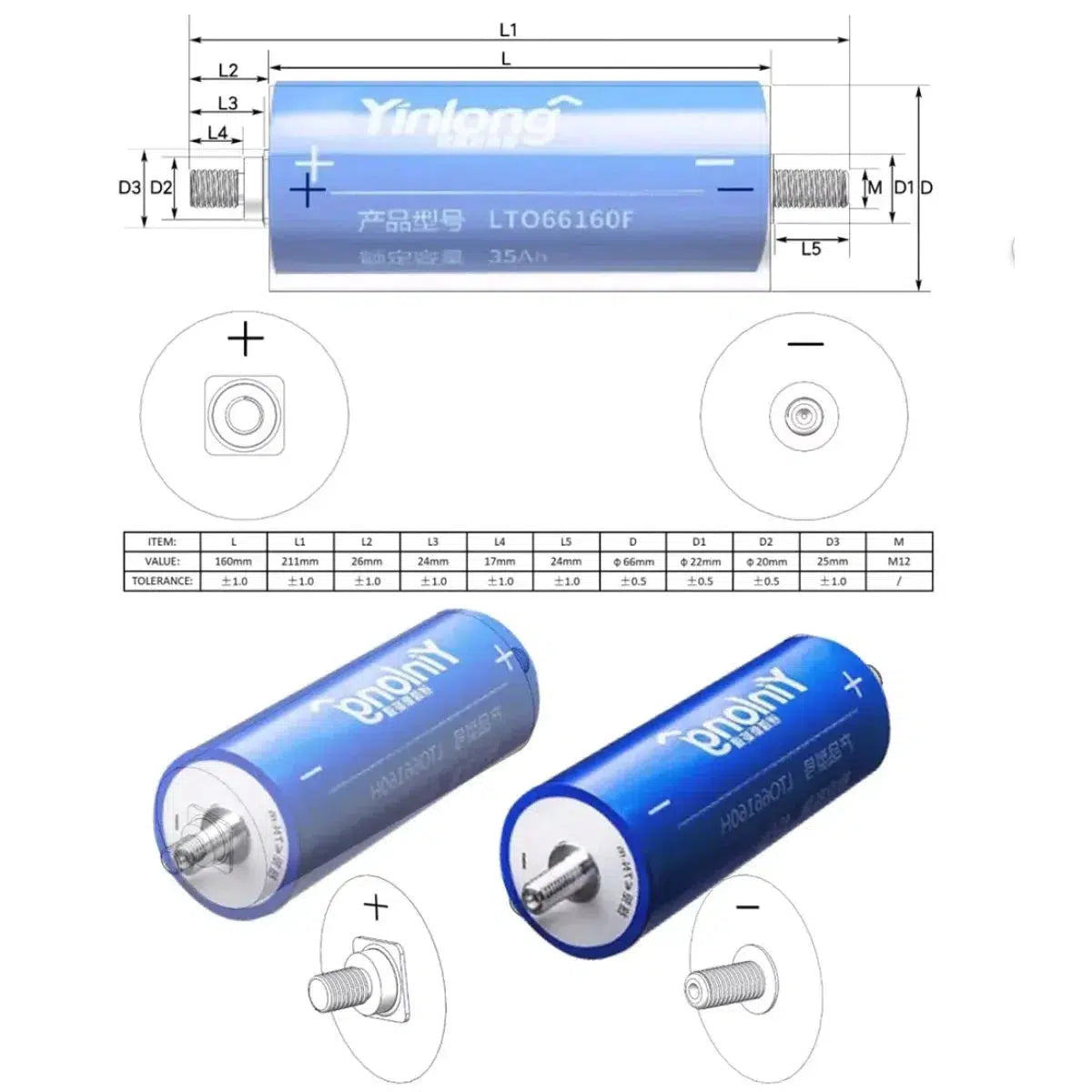 Yinlong-66160F - 35Ah LTO B-Grade-Lithium - LTO-Masori.de