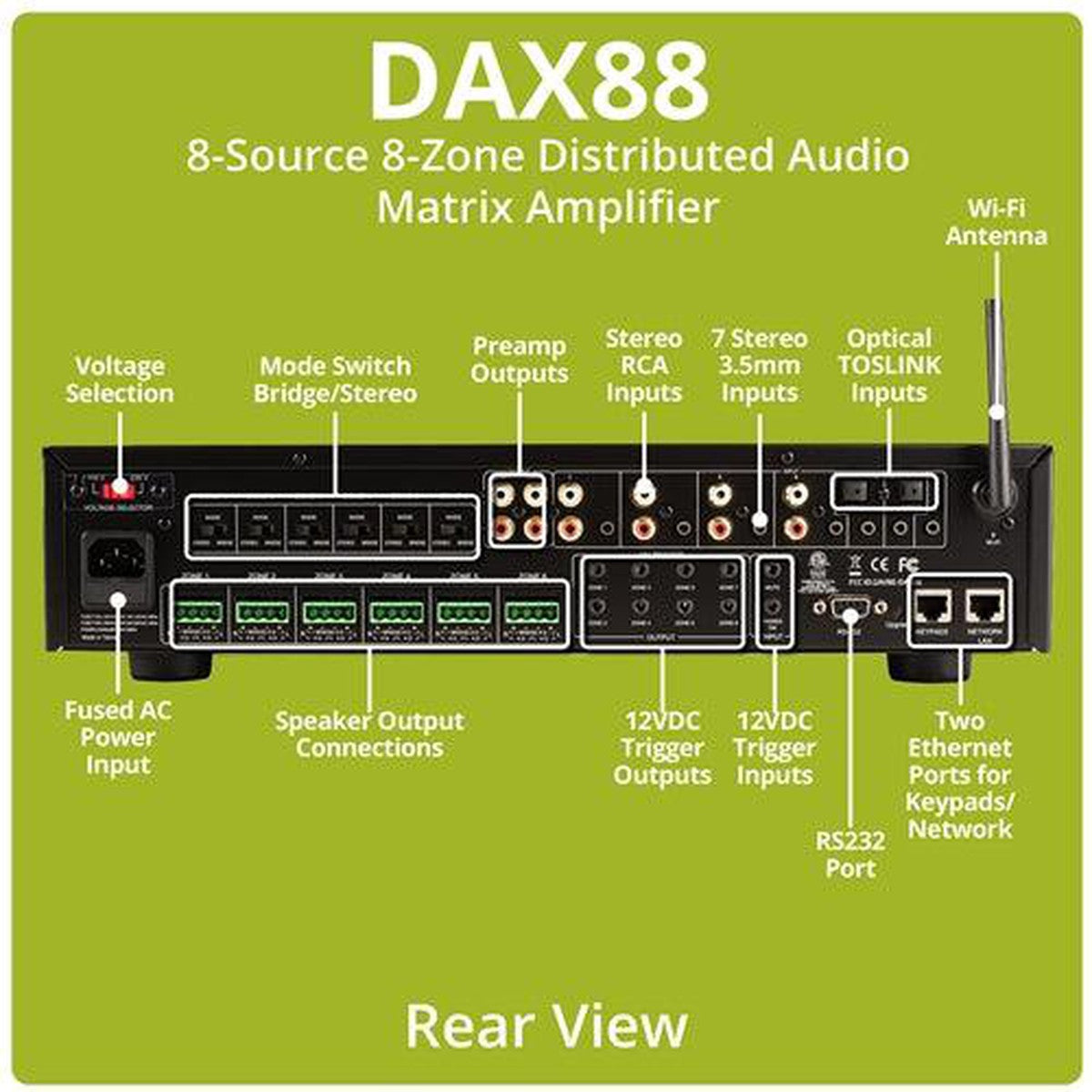 Amplificador de 12 canales Dayton Audio-DAX88-Masori.de