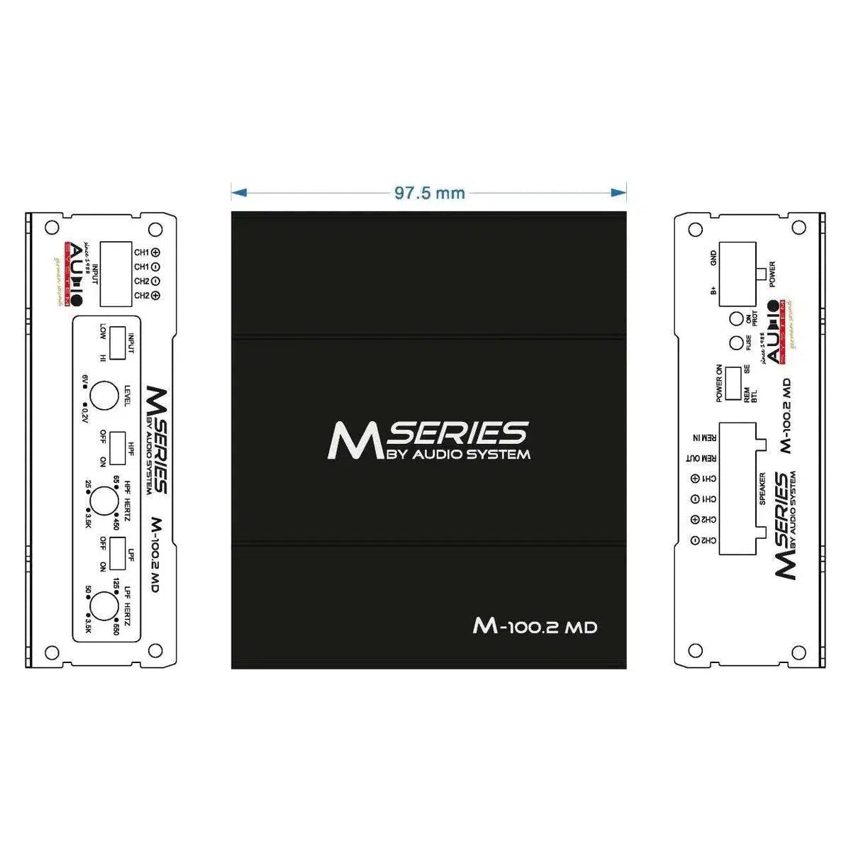 Sistema de audio-M-100.2 Amplificador de 2 canales MD-Masori.de