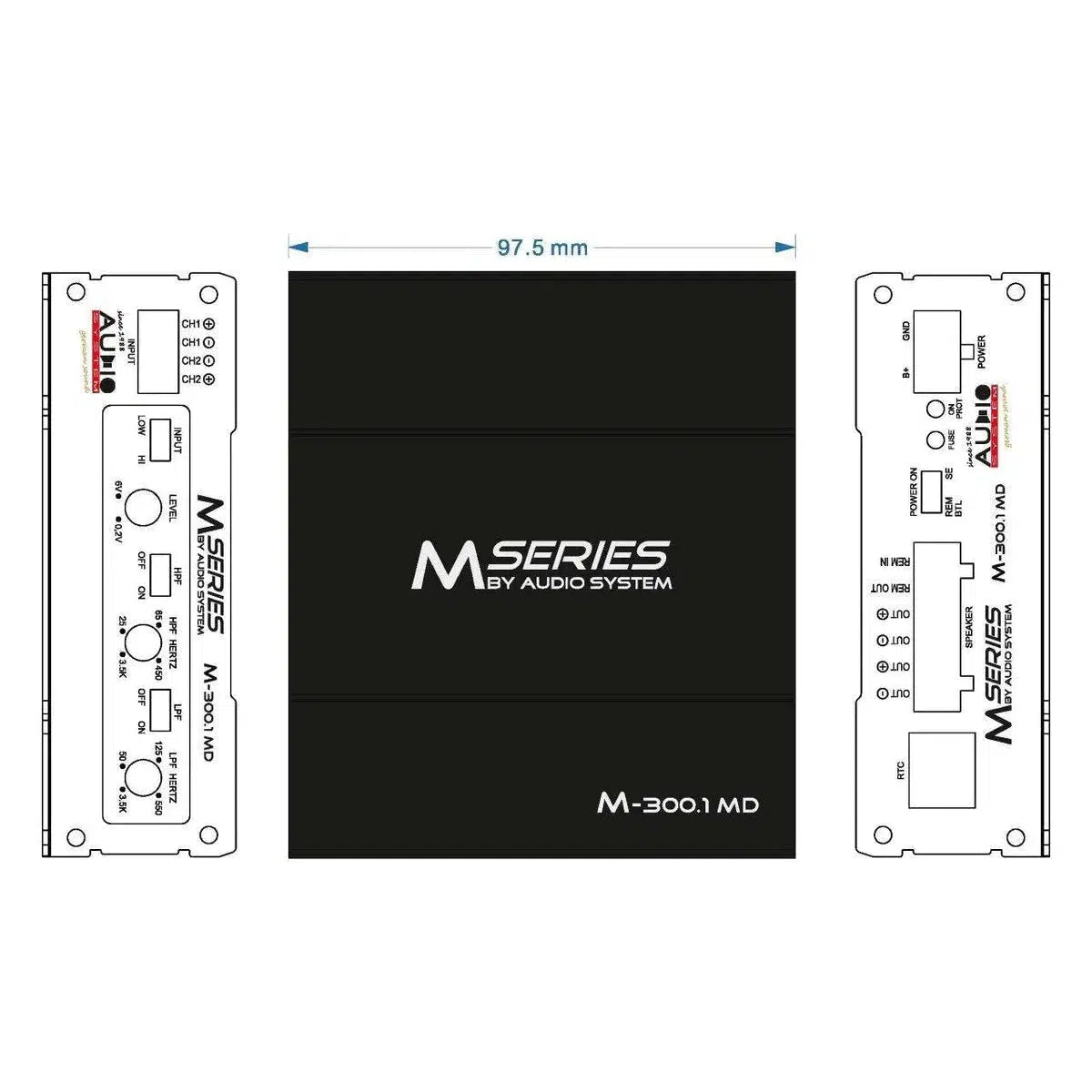 Sistema de audio-M-300.1 Amplificador de 1 canal MD-Masori.de