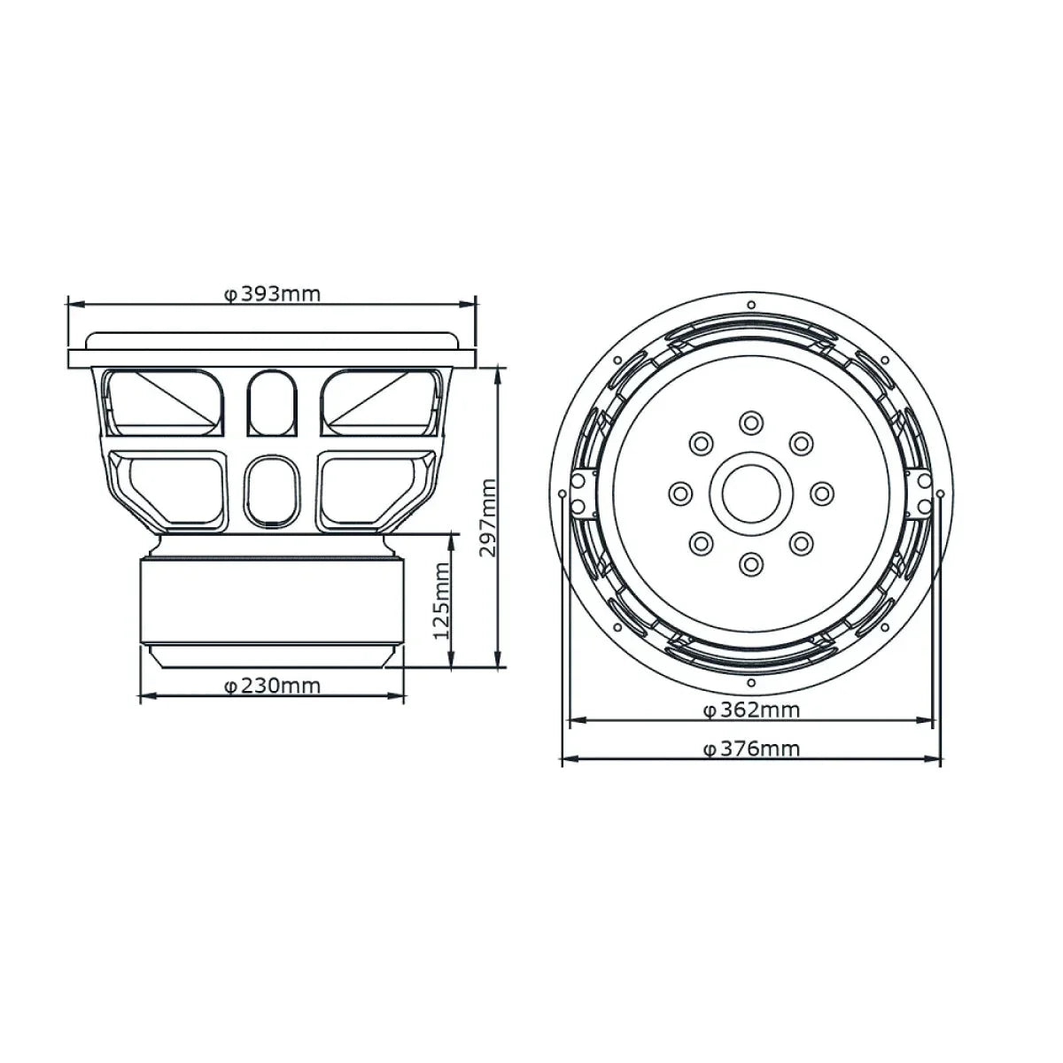 B2 Audio-Rage XL 15 V2 CARBONO-Subwoofer de 15" (38cm)-Masori.de