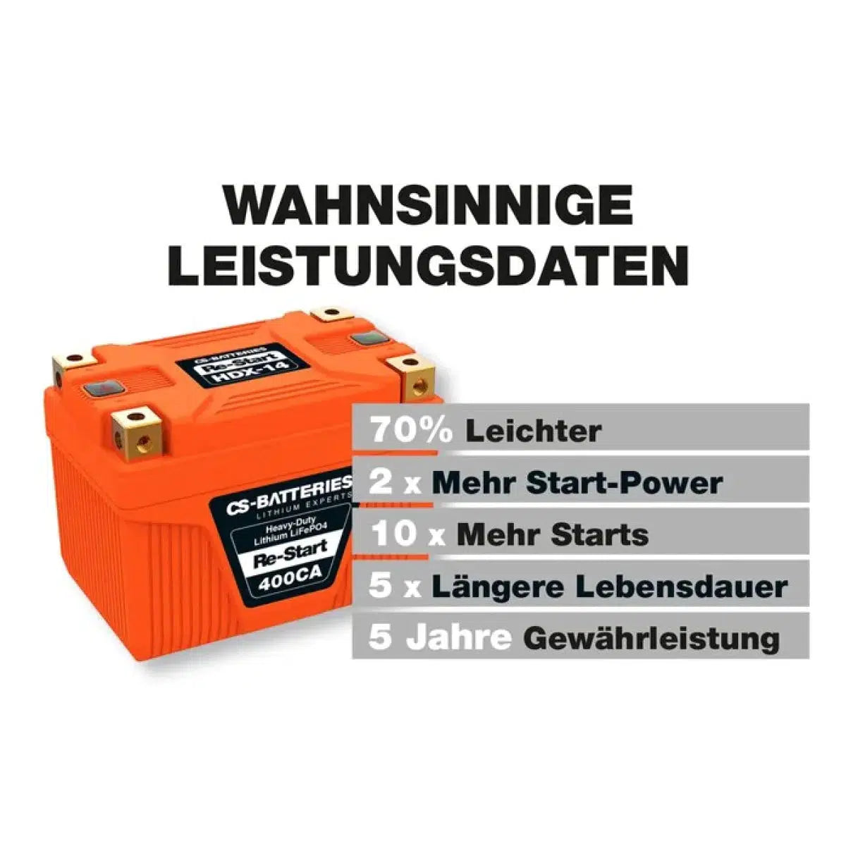 CS-Batteries-HDX-14 - 5Ah LiFePO4-Lithium - LiFePO4-Masori.de