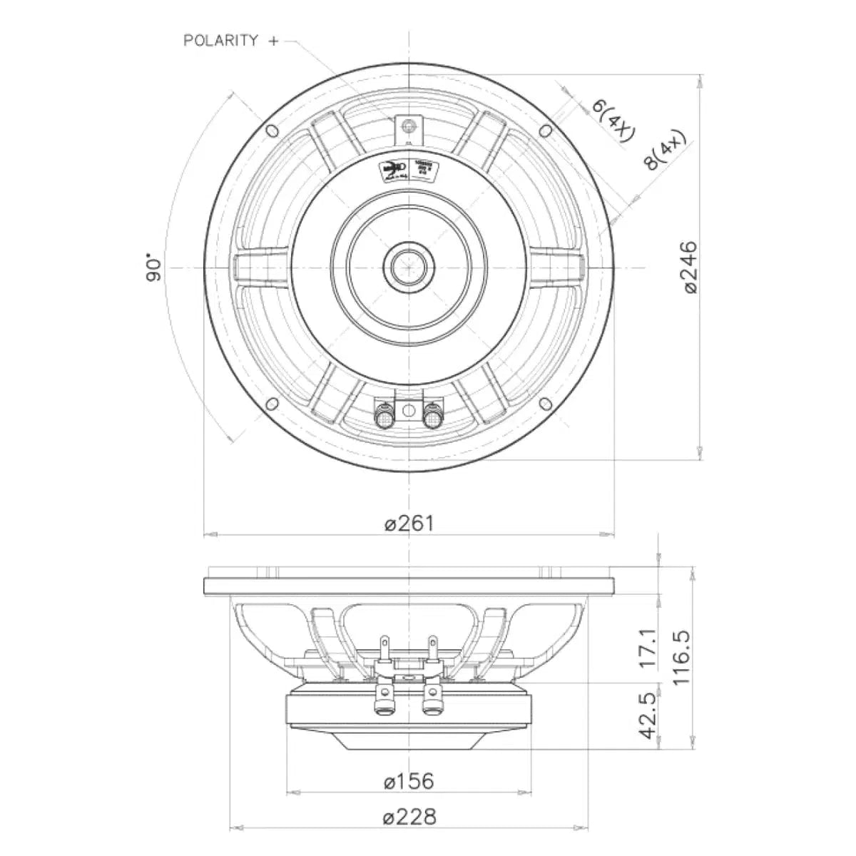 FaitalPro-10RS350 Transductor de graves y medios de 10" (25 cm)-Masori.de