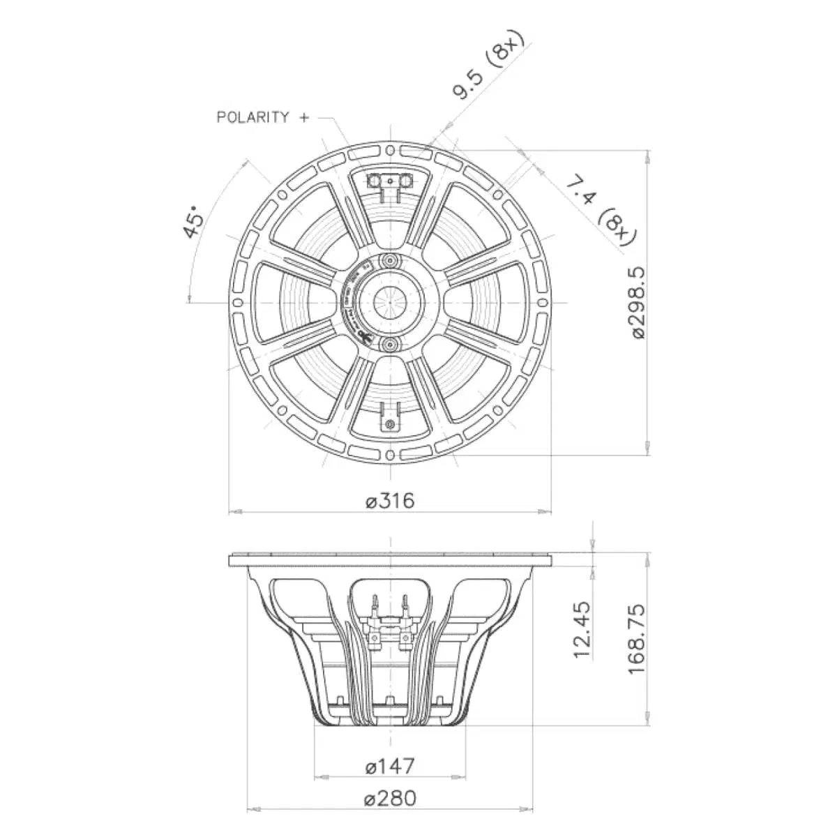 FaitalPro-12HP1060 Transductor de graves-medios de 30 cm-Masori.de