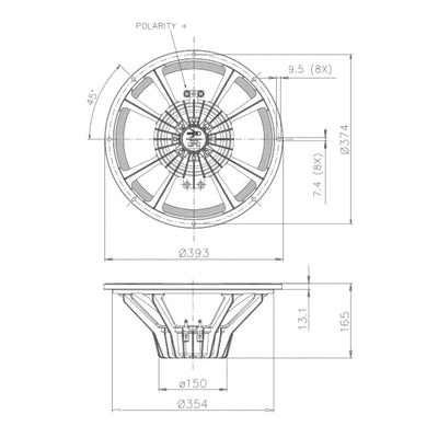 FaitalPro-15PR400 Conductor de graves-medios de 15" (38 cm)-Masori.de